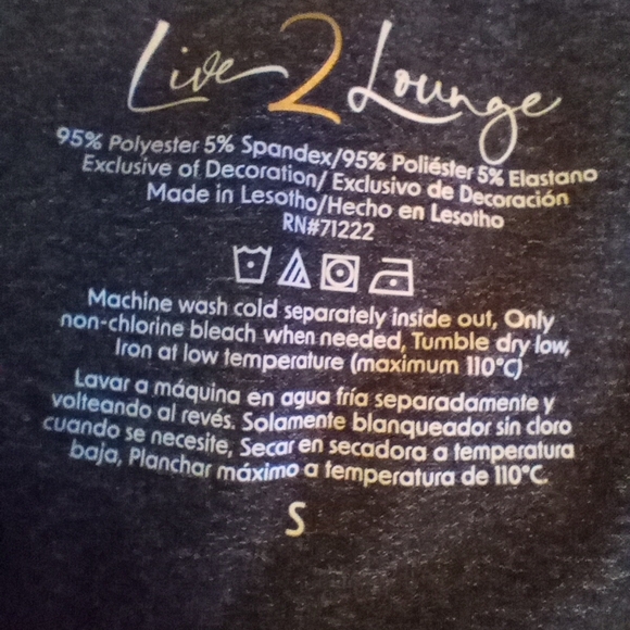 Live 2 Lounge sz:S Women's black V-Neck Short Sleeve Sleep Pajama Top Loungewear - Picture 3 of 3